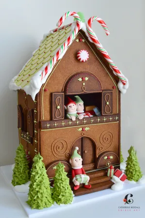 Santa's gingerbread workshop, complete with little elves.