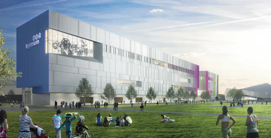 An artist’s rendering of the Ingenium Collections Conservation Centre, currently under construction next to the Canada Science and Technology Museum in Ottawa.