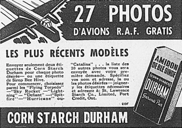 Une annonce publicitaire de St. Lawrence Starch Company Limited, Port Credit, Ontario. Anon., « Publicité – St. Lawrence Starch Company Limited. » Le Bulletin des agriculteurs, septembre 1941, 61.
