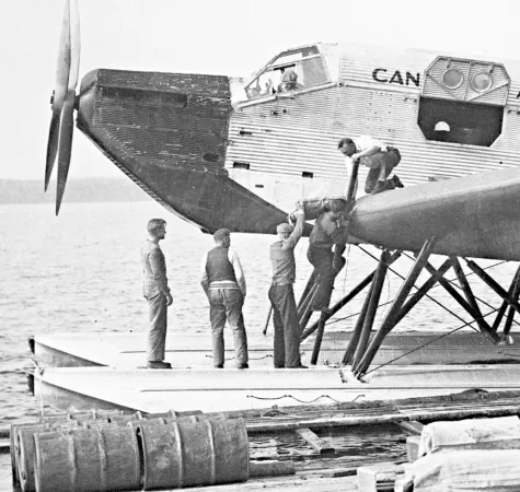 The Junkers Ju 52 bushplane registered as CF-ARM of Canadian Airways Limited of Montréal, Québec. Anon., “Pionnier des transports lourds dans le nord du Canada, le ‘Cargo volant’ a fini sa carrière.” Photo-Journal, 29 January 1948, 2.