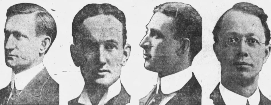 Les principaux protagonistes de la crise universitaire de 1919. Anon., « Professors Asked To Resign From University. » The Saskatoon Daily Star, 28 juillet 1919, 3.