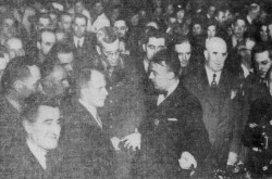 Some personalities present at the inauguration of the École d’avionnerie de Cartierville, Cartierville, Québec, 3 March 1941. Anon., “À l’inauguration de l’École d’avionnerie de Cartierville.” La Presse, 4 March 1941, 19.