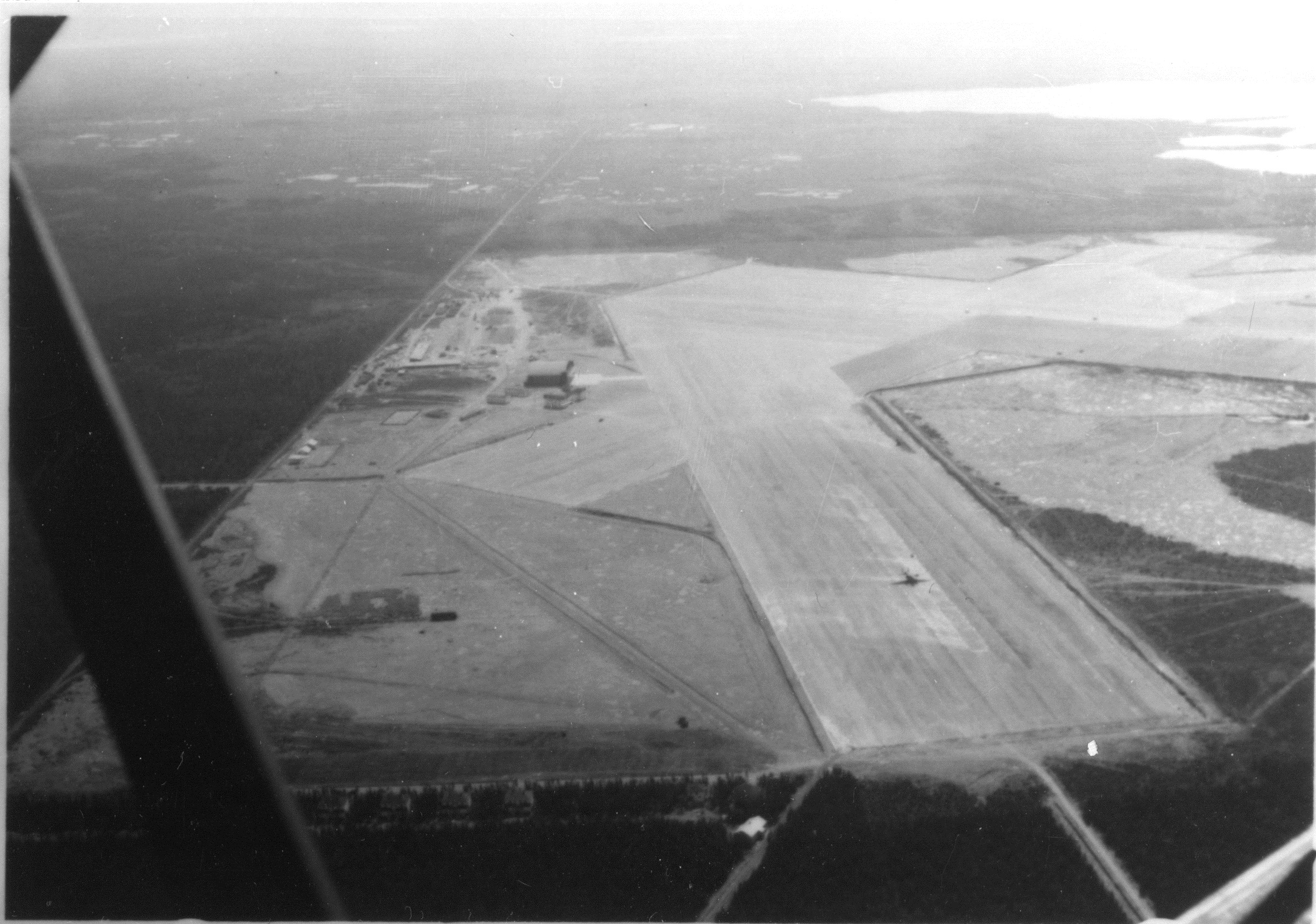 An aerial view of Gander Airport in 1938.