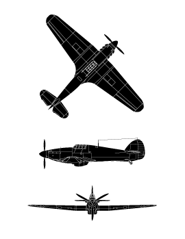 plan du Hawker Hurricane XII