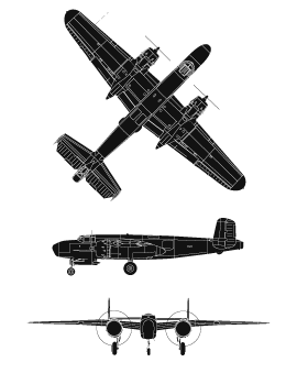 plan du North American TB-25L Mitchell 3PT