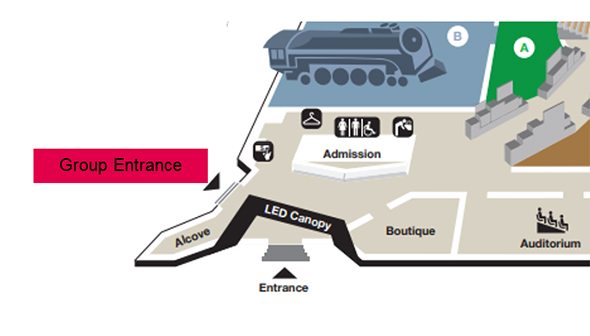 Map of the Canada Science and Technology Museum - Group entrance