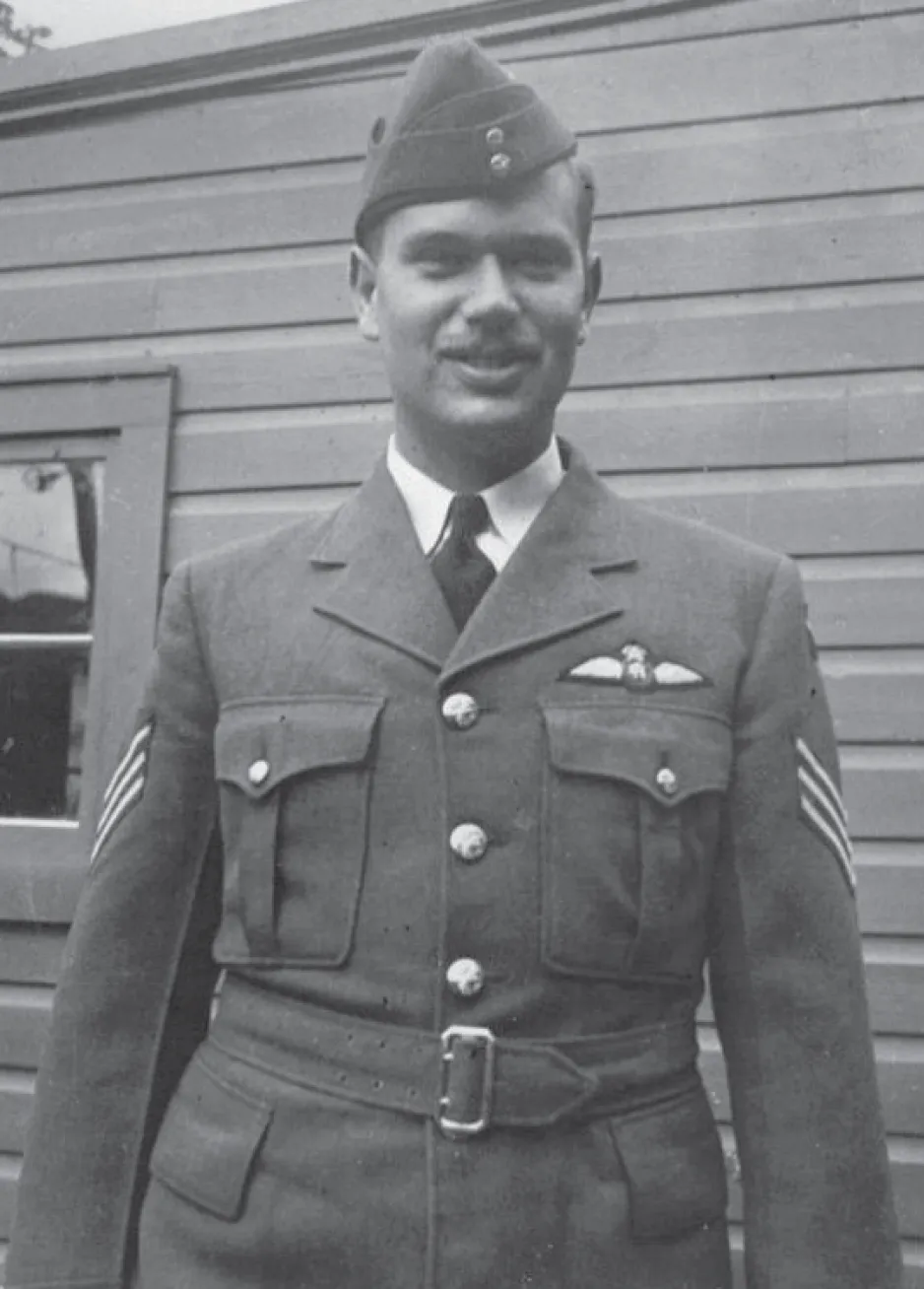 Pilot Officer Burpee after receiving his wings at Rideau Cottage in 1940