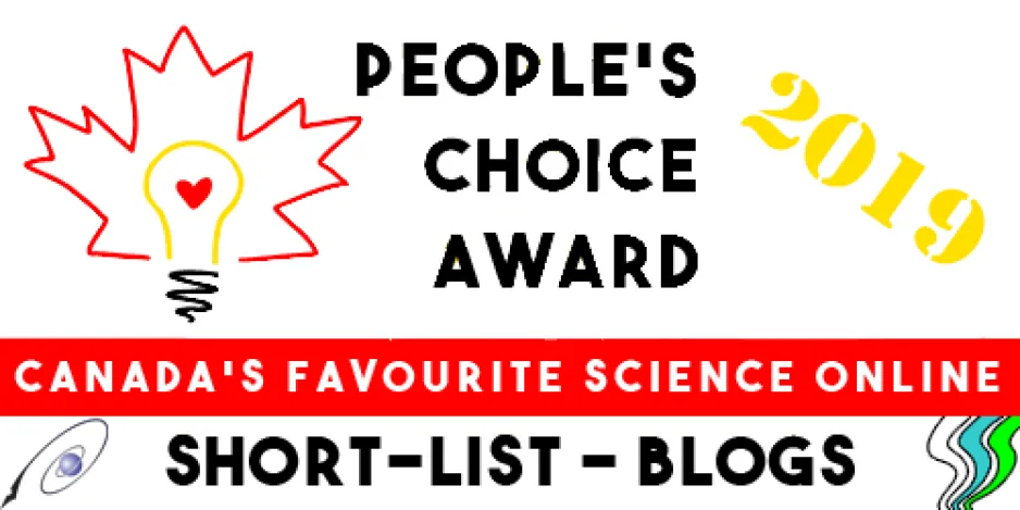 The colourful logo for the 2019 People's Choice Award: Canada's Favourite Science Blog.