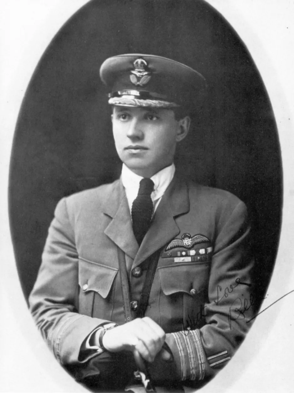 A black-and-white photo of William George Barker in his RAF uniform, taken around 1919