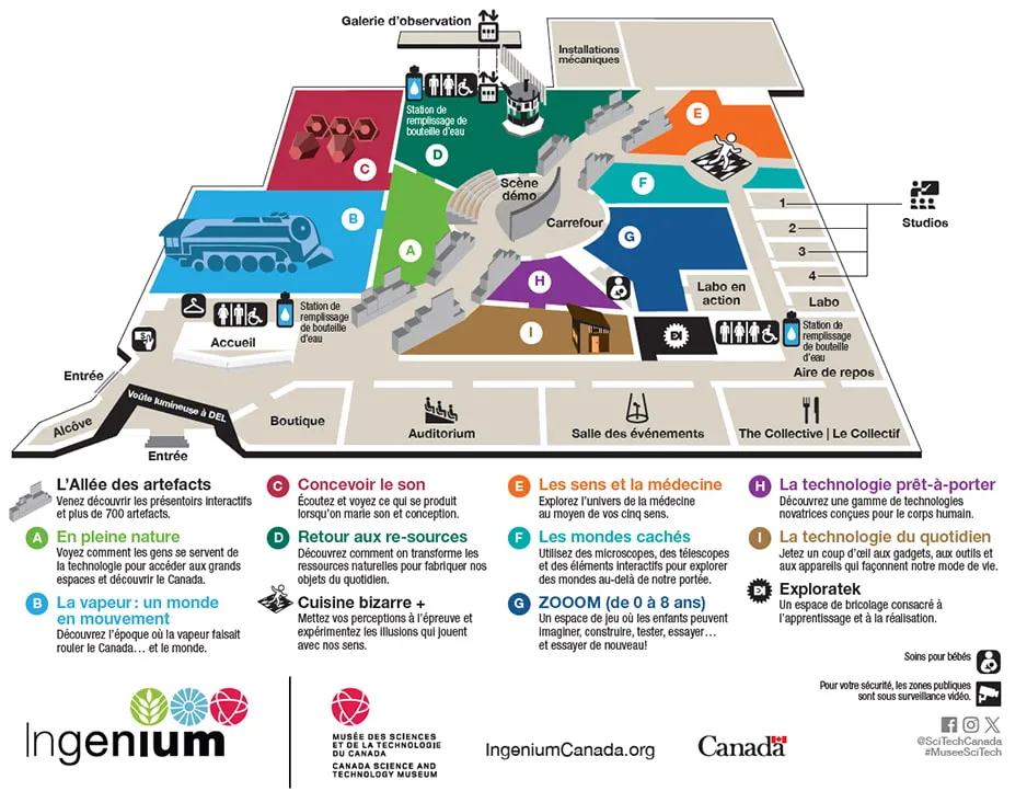 Illustration du plan du site du Musée des sciences et de la technologie du Canada
