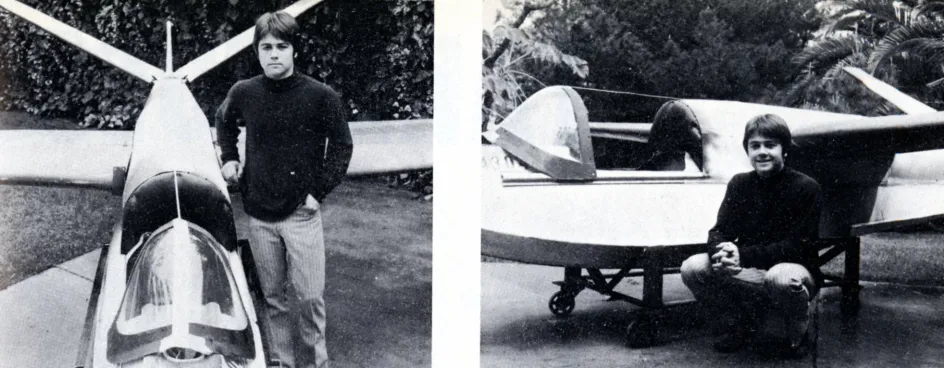 Thomas R. Trefethen and his single seat flying boat. John Murray, “Trefethen’s Fantastic Machines.” Sport Aviation, March 1971, 33