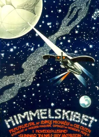 Affiche pour le long métrage danois Himmelskibet, 1918.