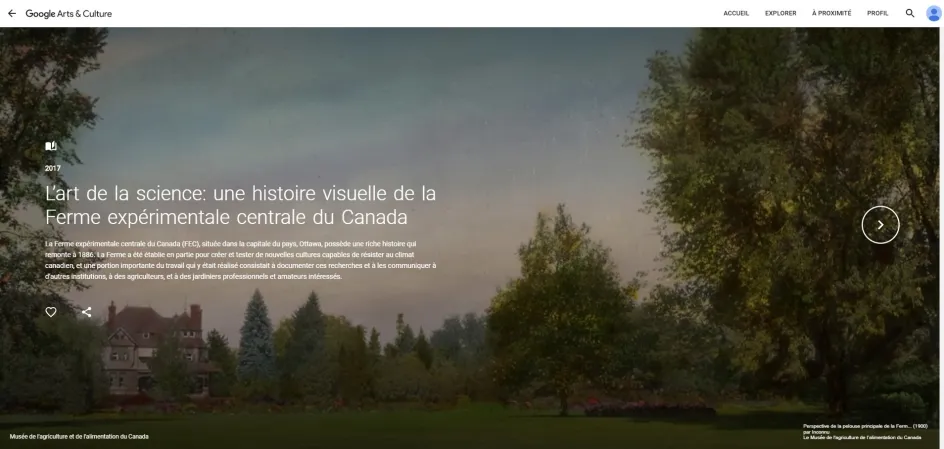 Exhibition virtual de Google Arts & Culture, L’art de la science : une histoire visuelle de la Ferme expérimentale centrale du Canada