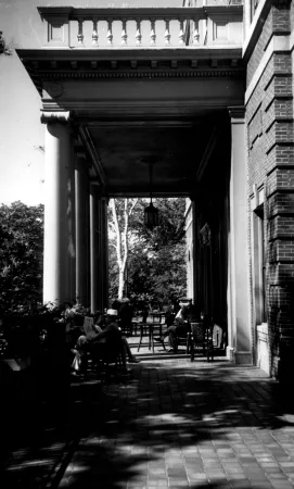 View of the veranda of the Hotel Charlottetown, PEI, in 1941