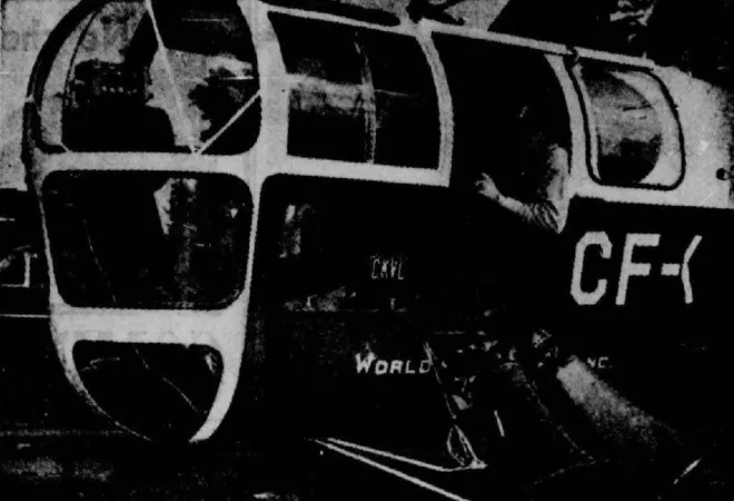 Le Sikorsky S-51 utilisé par le sergent Maurice Dupont de la Sûreté provinciale pour ses vols de contrôle de la circulation à Montréal, Québec. Willie Lamploy, « Le policier du ciel. » Le Petit Journal, 31 août 1958, 94.