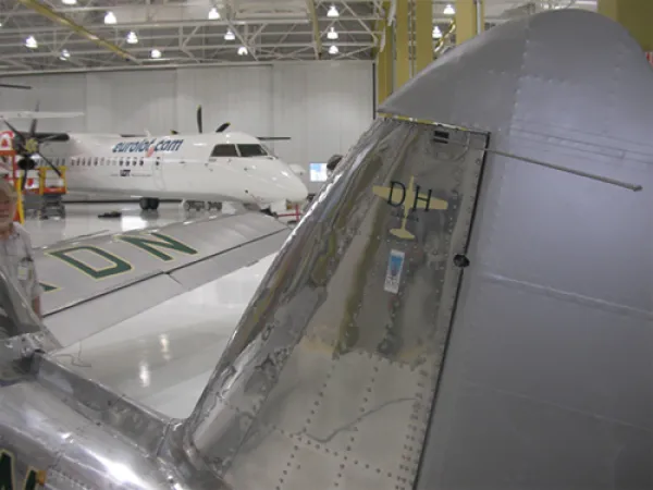 KDN on display in the Bombardier Delivery Hangar.
