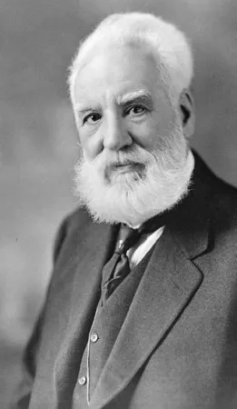Alexander Graham Bell was highly interested in hearing and speech, a passion which led to his invention of the telephone. Source: Library and Archives Canada. Author: Moffett Studio.