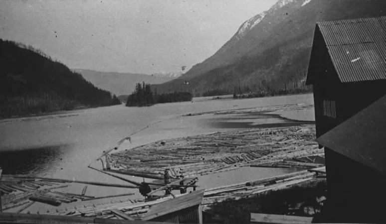 The view from the Summit Lake Mill (Nakusp), B.C., in the 1910s