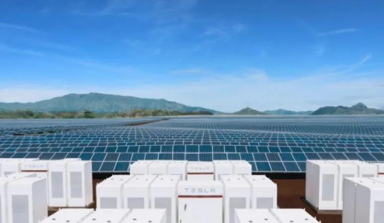 Rendering of Tesla’s solar energy storage facility in Kauai. (Tesla)