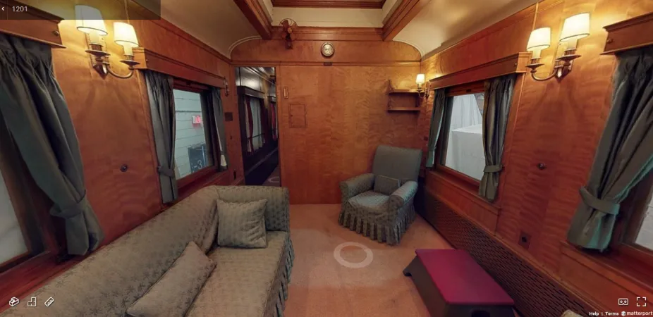 A VR, 360 degree camera tour of the museum's Governors General rail cars.