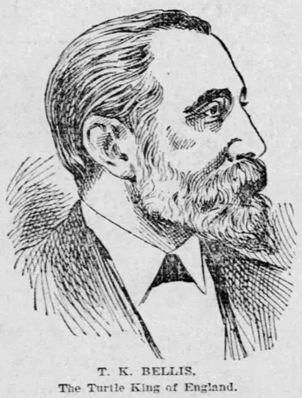 Thomas Kerrison Bellis, in other words the Turtle King. Anon., “Good Stories for All – Turtle King of England is a Powerful Ruler.” The Boston Daily Globe, 17 March 1898. 8.