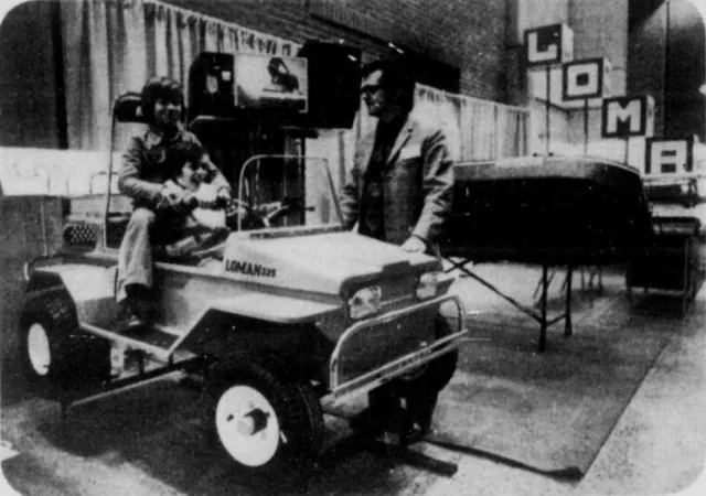 The Loman 225 all-terrain vehicle on display at the Salon camping, chasse et pêche 73, Montréal, Québec. Anon., “Pédalo ‘Fun Cycle’ – Une réponse à un rêve…” La Patrie, 1 April 1973, 23.