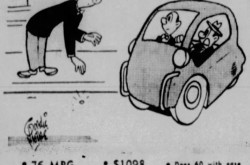Advertisement for the Isetta manufactured by Isetta of Great Britain Limited. Anon., “City Motors Limited.” The Gazette, 21 November 1957, 2.