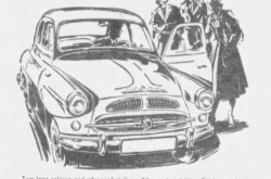 Une publicité de l’entreprise de commerce extérieur tchécoslovaque Omnitrade Limited de Montréal, Québec, pour l’automobile AZNP Škoda 440. Anon., « Omnitrade Limited. » The Montreal Star, 28 novembre 1958, 24.
